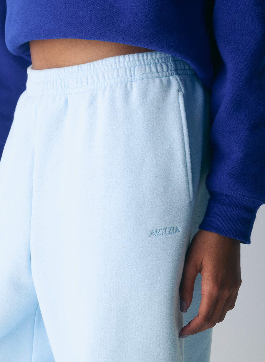 mysig fleece-mjukisbyxa med pojkvänsmönster i bomull villa blÅ