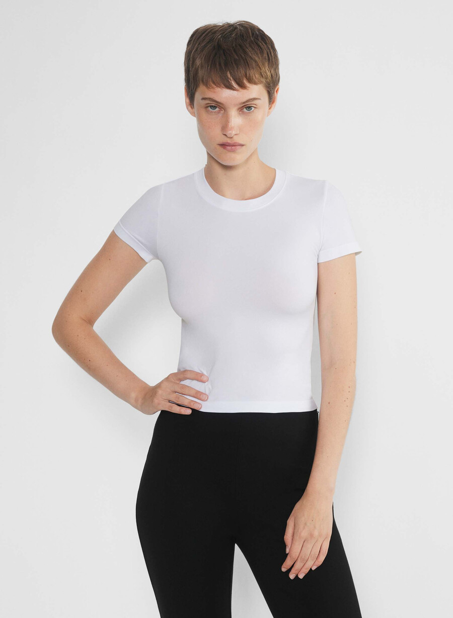 slät sömlös willow t-shirt ljusvit