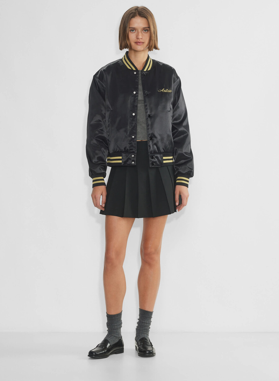 masa satin bomber svarthero guld