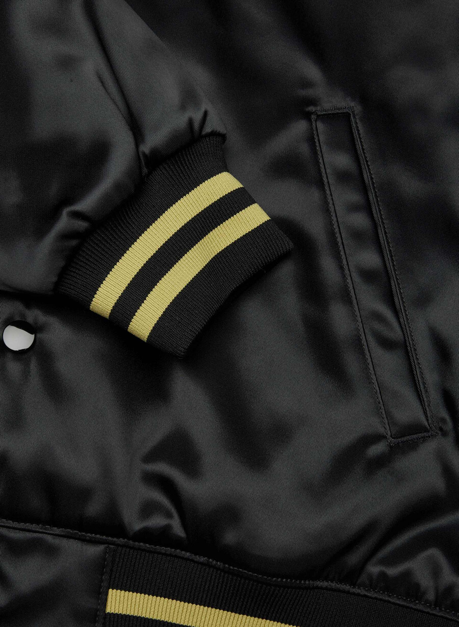masa satin bomber svarthero guld