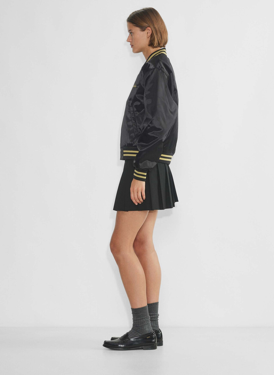 masa satin bomber svarthero guld