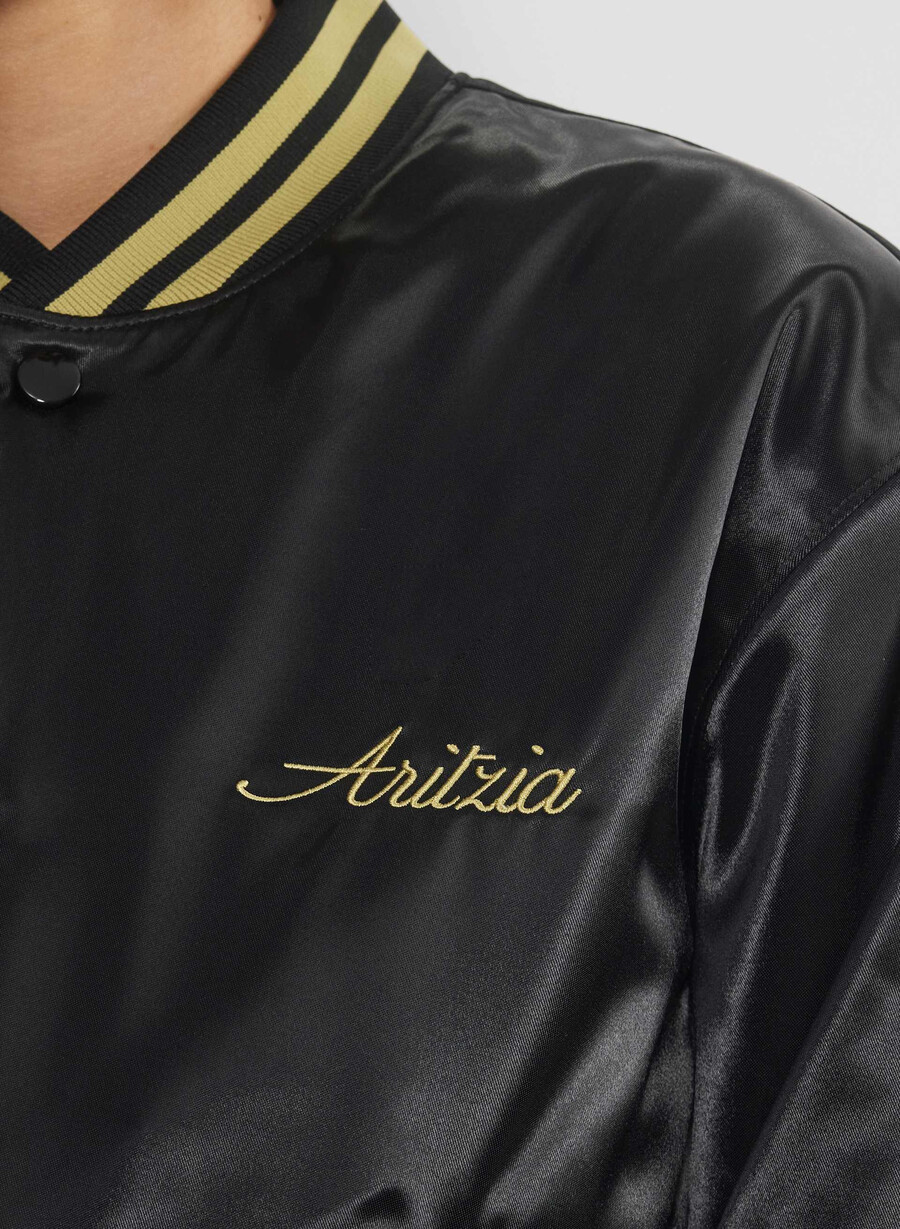 masa satin bomber svarthero guld