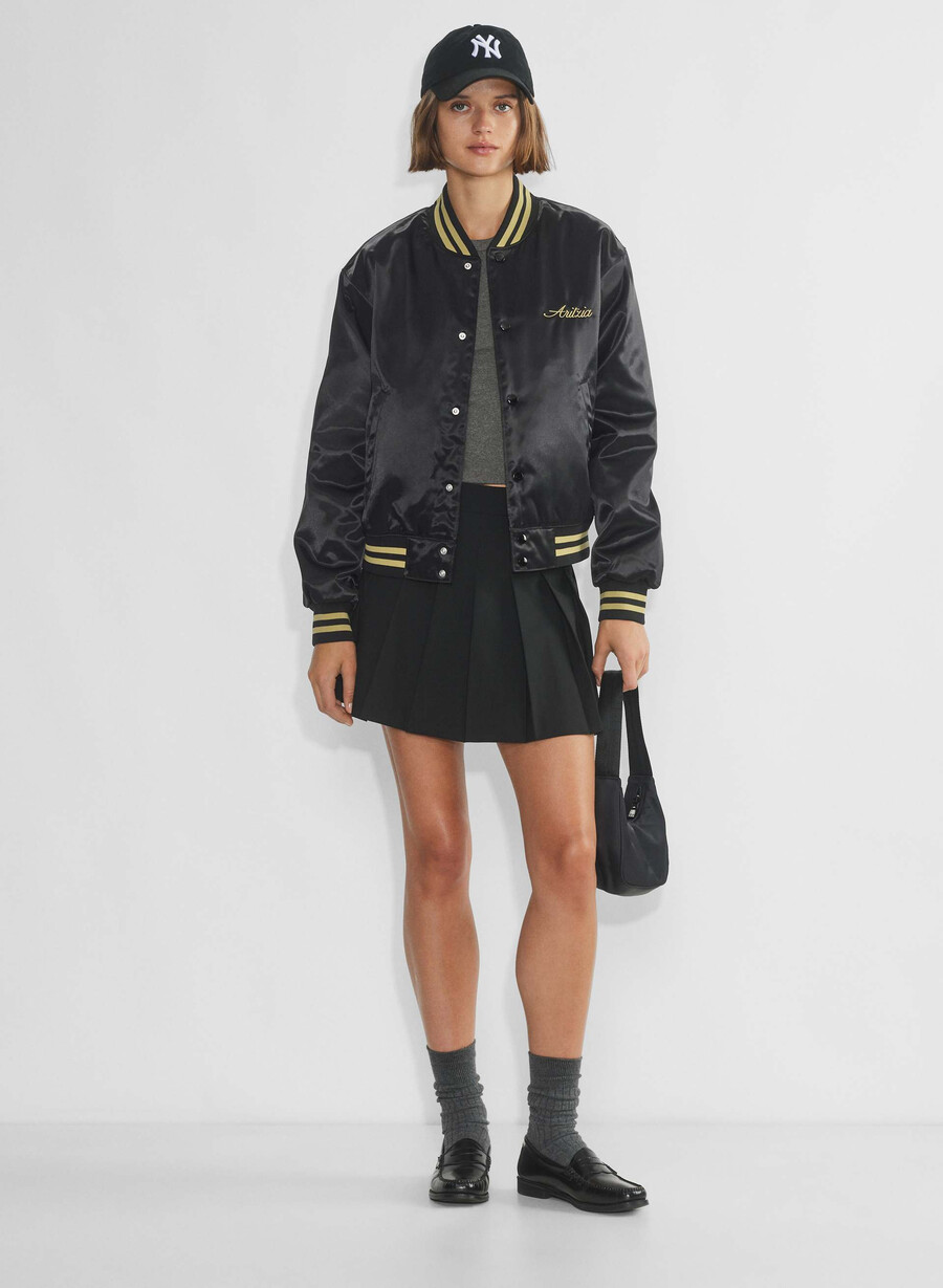 masa satin bomber svarthero guld