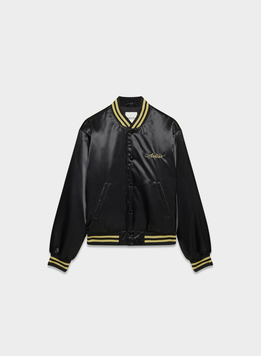 masa satin bomber svarthero guld