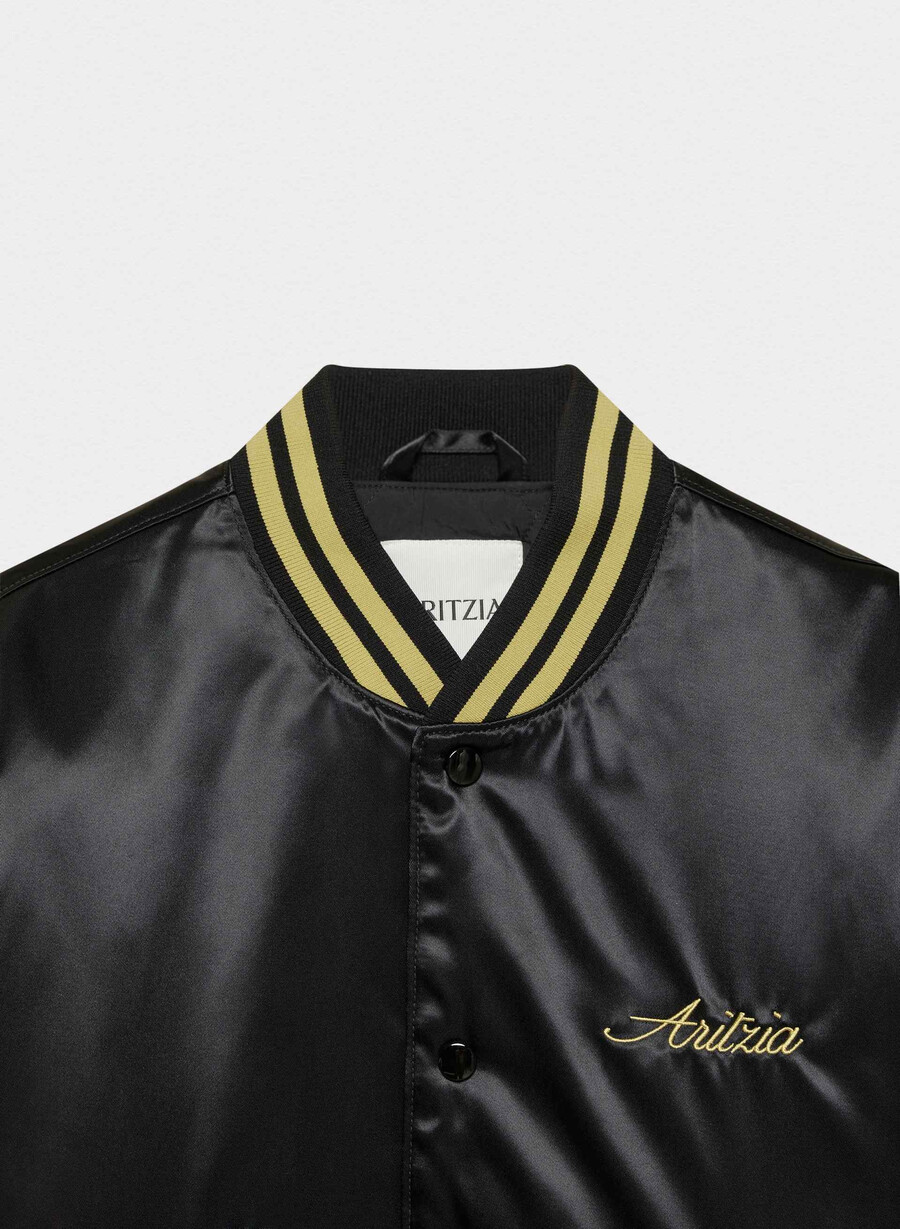 masa satin bomber svarthero guld