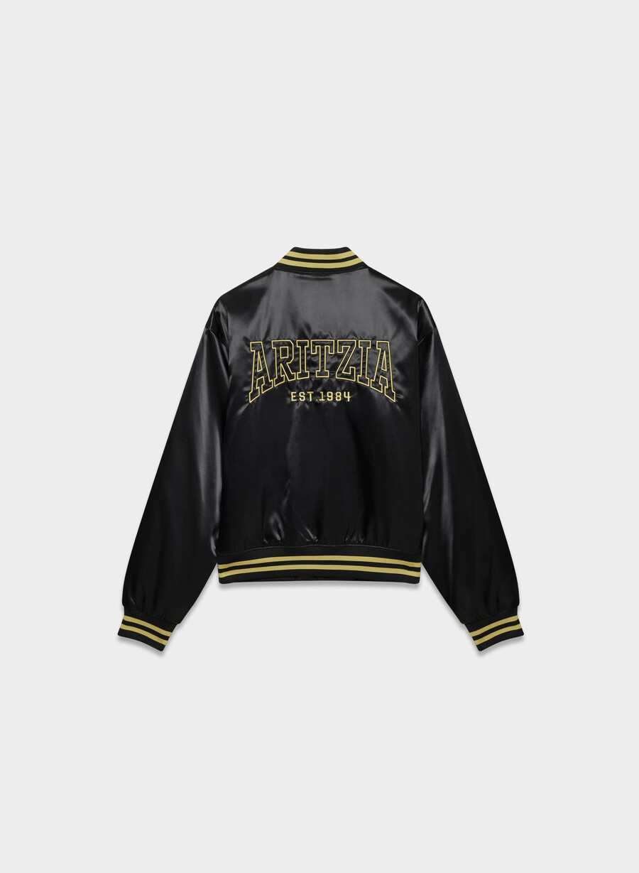 masa satin bomber svarthero guld