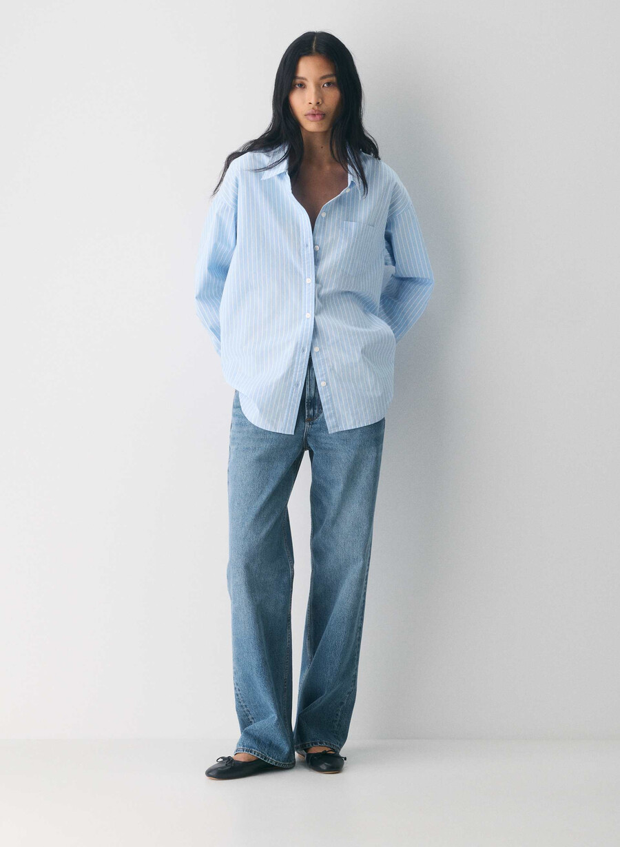 reminisce relaxed poplin skjorta mtchll strpp cf bbw
