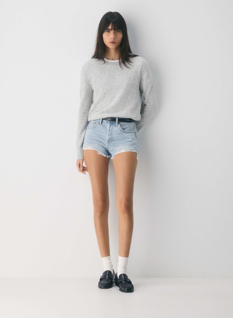 denim forum 90-tals vintage cut-off jeansshorts 15 år brl thr bleu