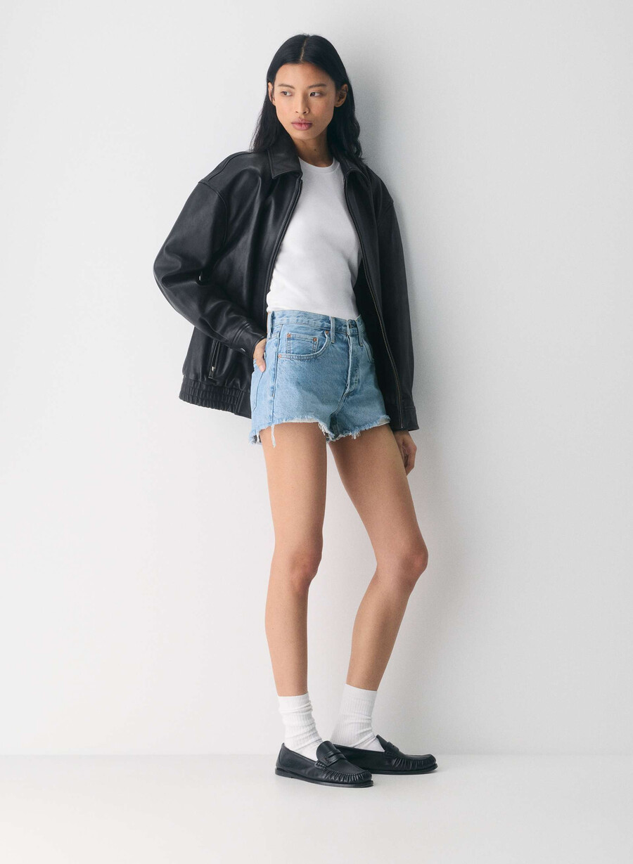 denim forum 90-tals vintage cut-off jeansshorts 7 år blåa taboo