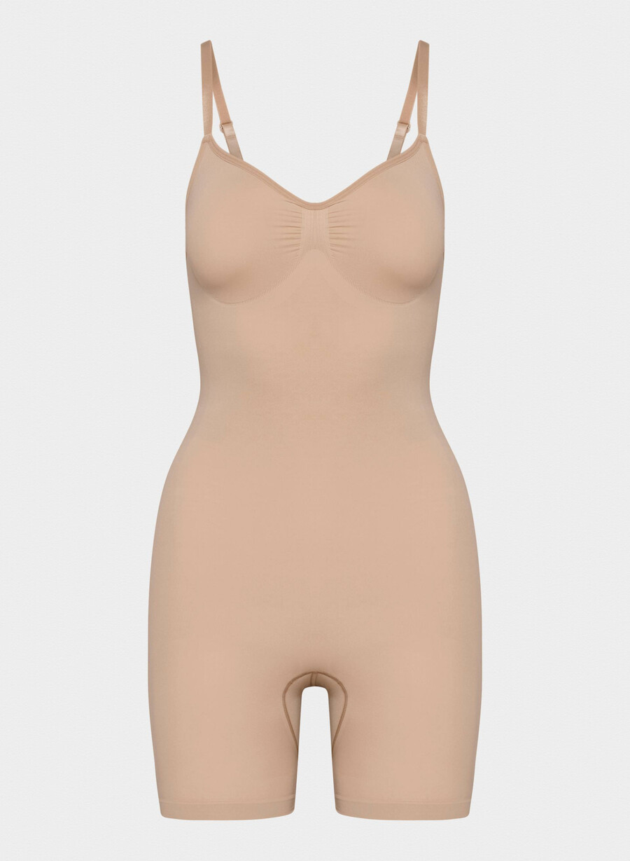 shapeenhance sömlös bodysuit till mitten av låret toasty