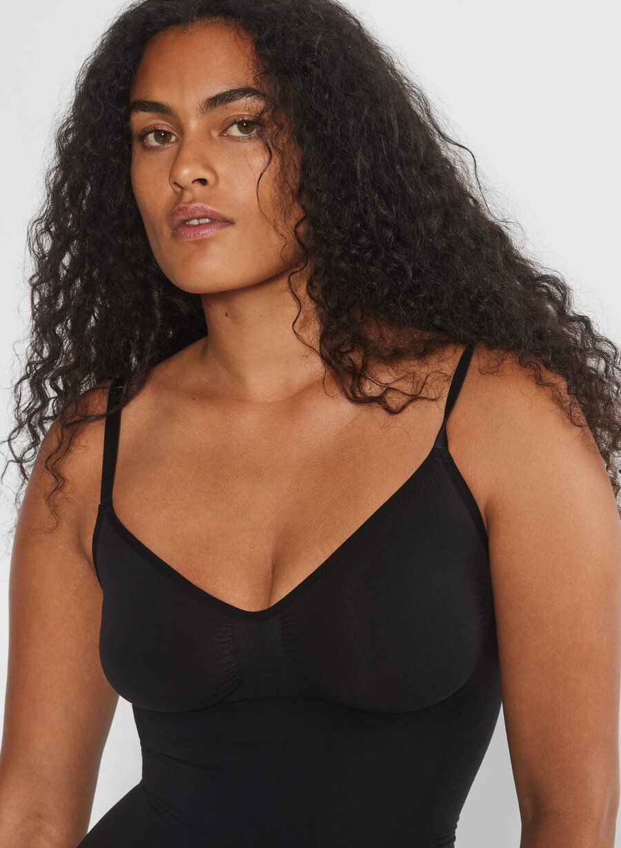 shapeenhance sömlös bodysuit till mitten av låret toasty