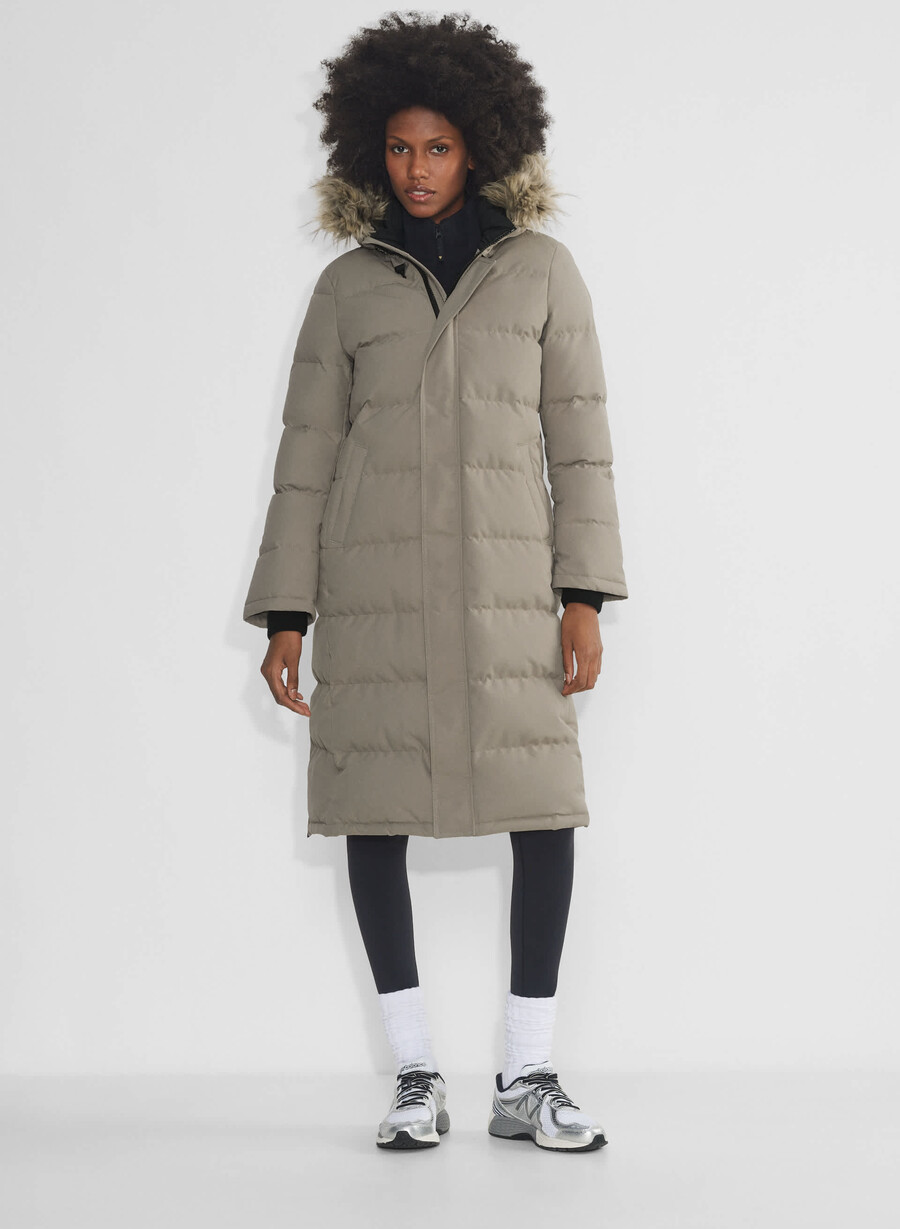 powder parka lång - coldstop modern taupe