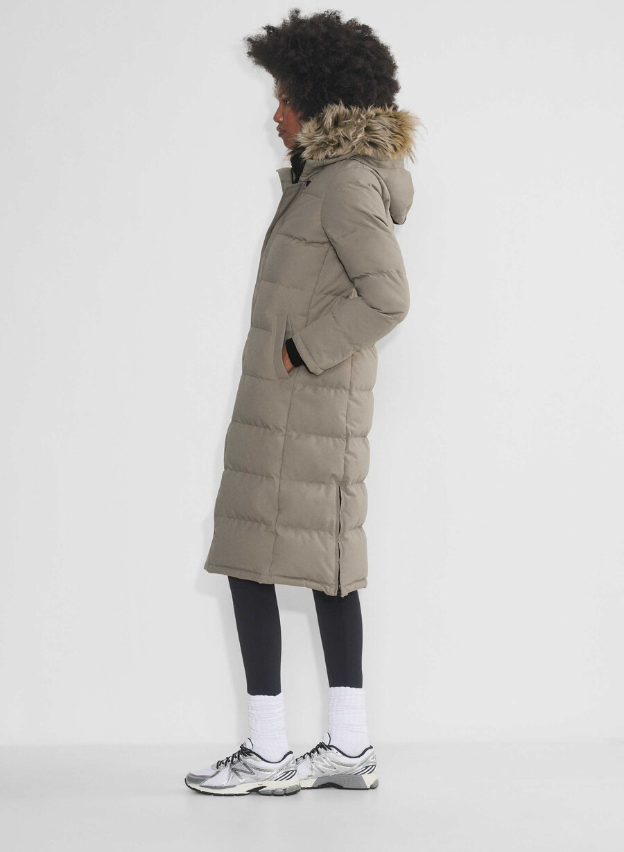 powder parka lång - coldstop modern taupe