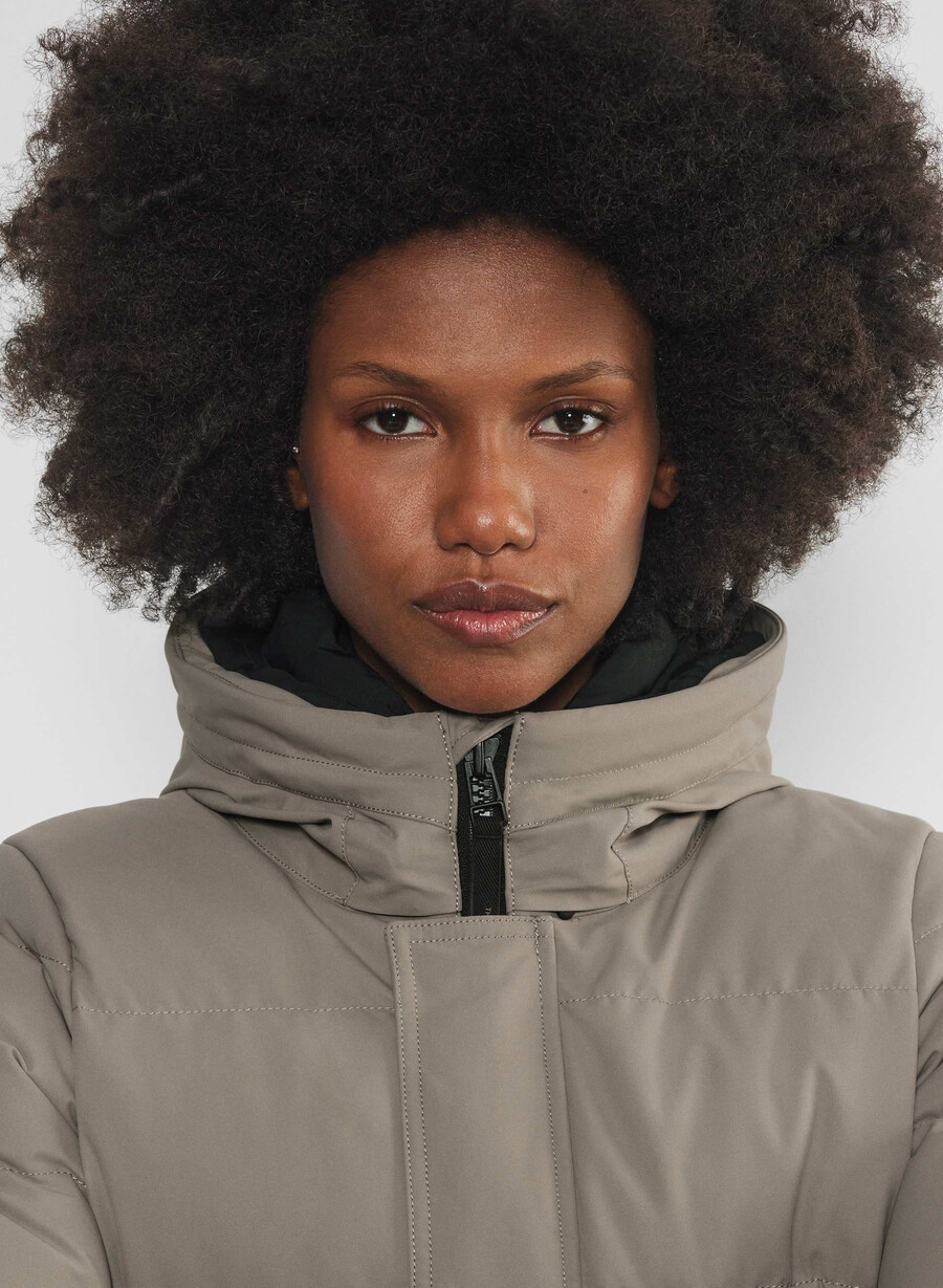 powder parka lång - coldstop modern taupe