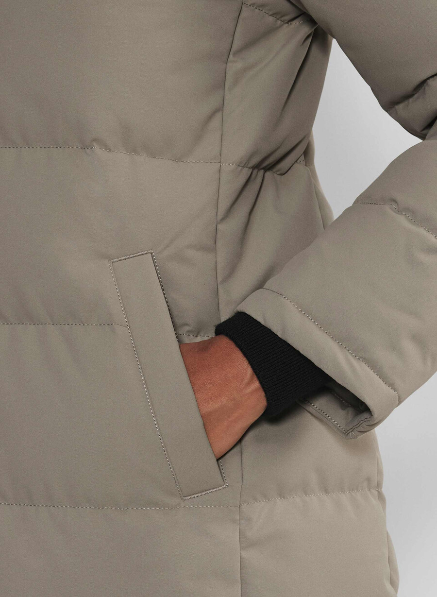 powder parka lång - coldstop modern taupe