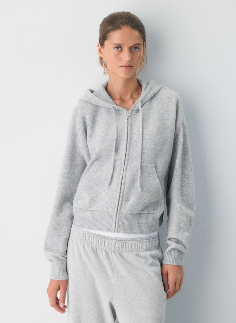 peyton zip hoodie ljunggrå krom