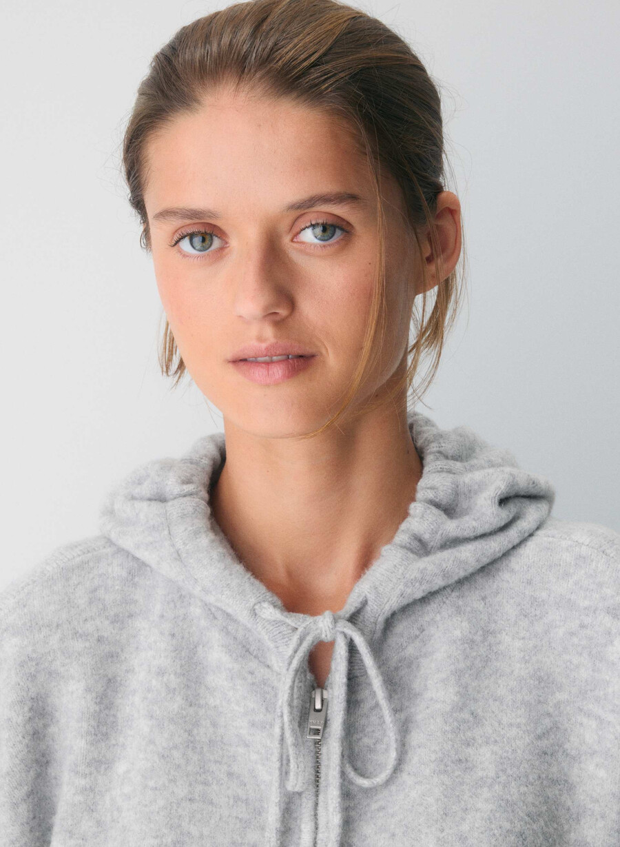 peyton zip hoodie ljunggrå krom