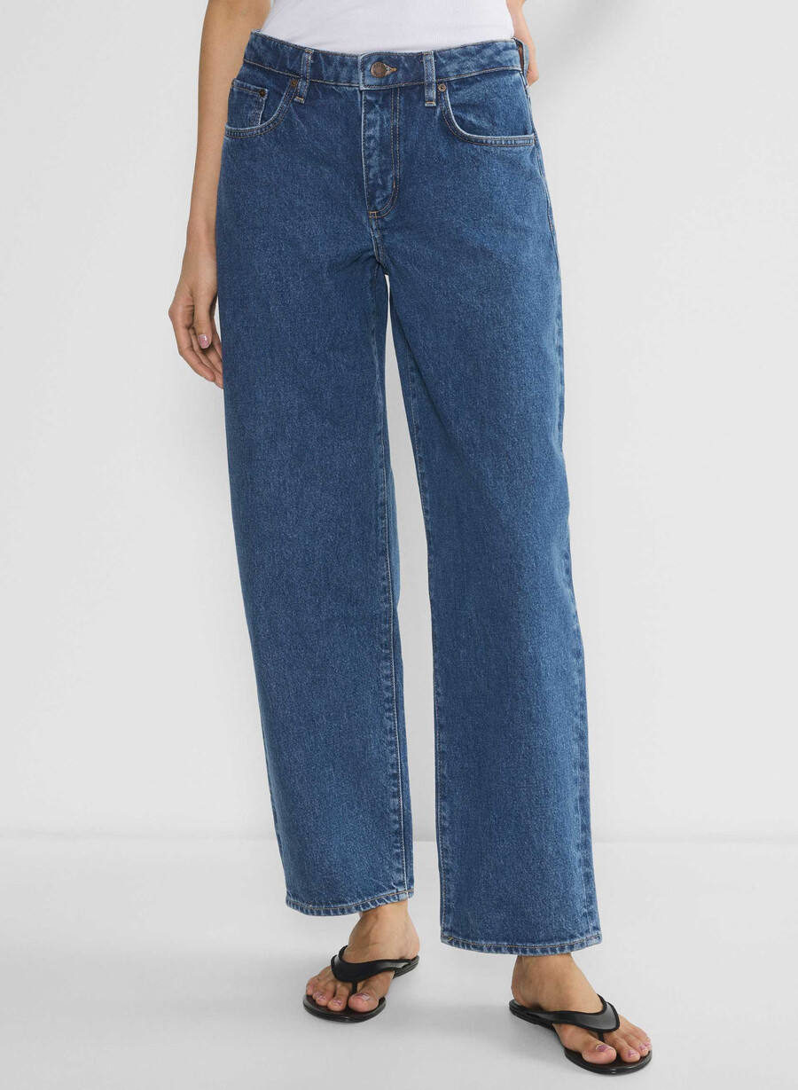 denim forum kai relaxed mid-rise barrel jeans no-stress medium blÅ