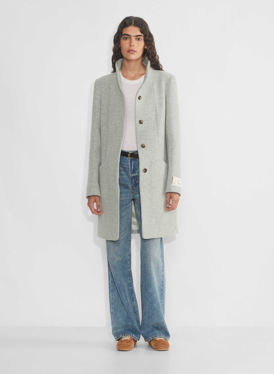 cocoon coat - mjuk ull kashmir ljusgrÅ ljusgrÅ
