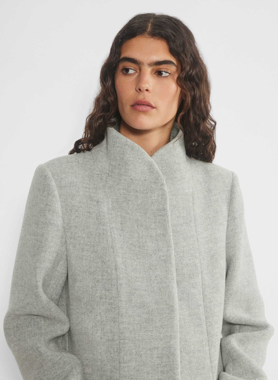 cocoon coat - mjuk ull kashmir ljusgrÅ ljusgrÅ