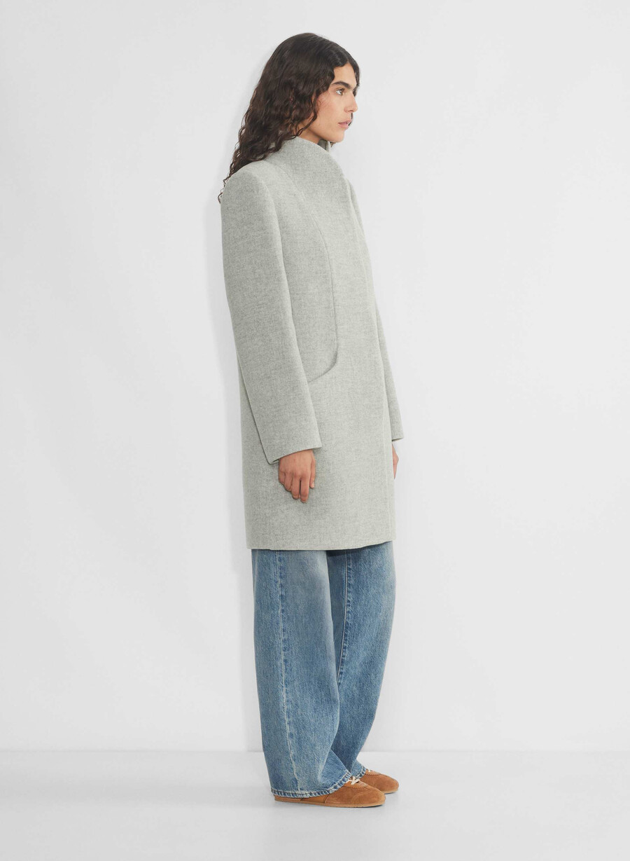 cocoon coat - mjuk ull kashmir ljusgrÅ ljusgrÅ