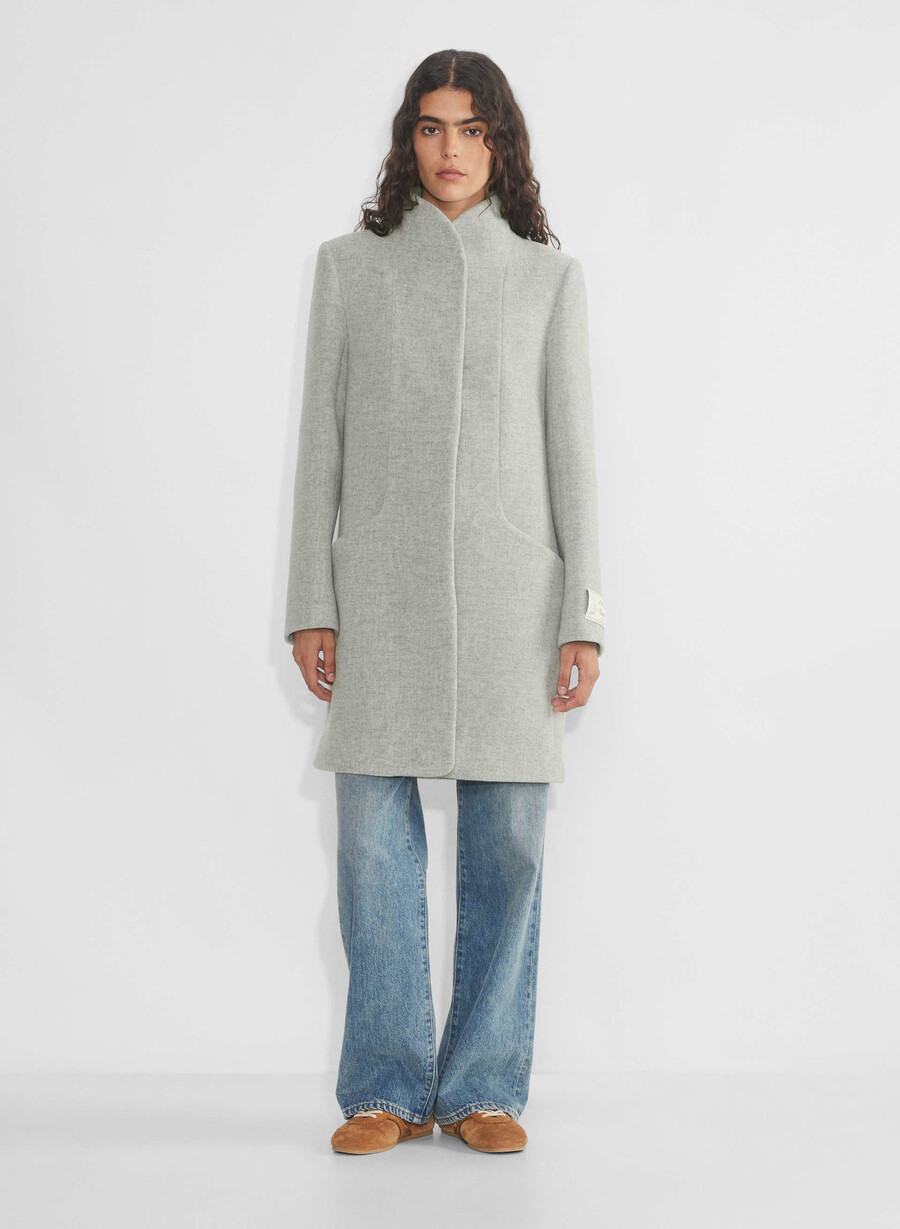 cocoon coat - mjuk ull kashmir ljusgrÅ ljusgrÅ