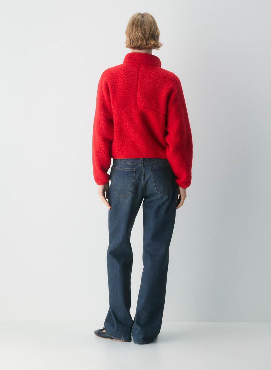 polartec thermal pro mockneck hi-hip zip-up blinkande rÖd