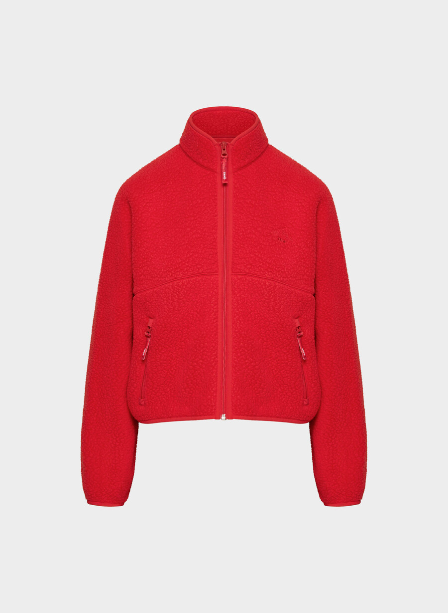 polartec thermal pro mockneck hi-hip zip-up blinkande rÖd