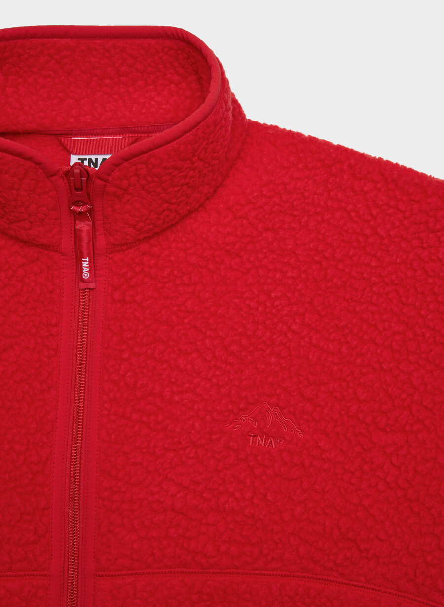 polartec thermal pro mockneck hi-hip zip-up blinkande rÖd