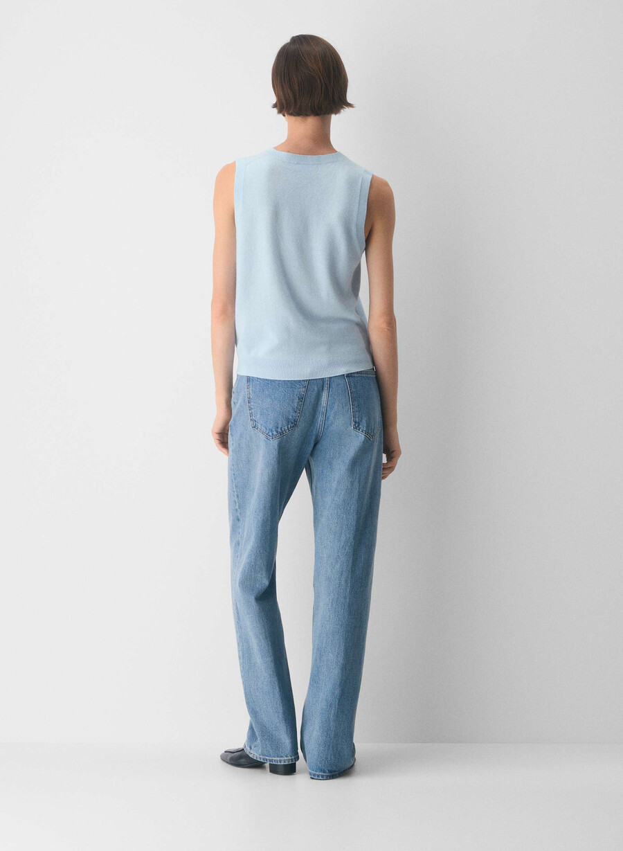 bare cashmere monogram tröja väst villa blÅ