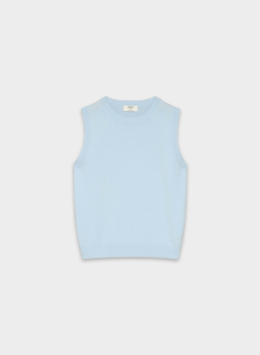bare cashmere monogram tröja väst villa blÅ