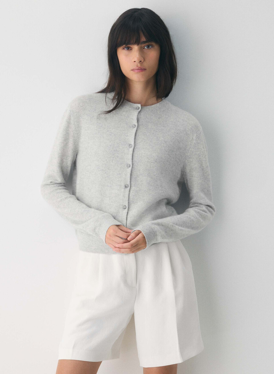 bare cashmere exemplar cardigan ljunggrå krom