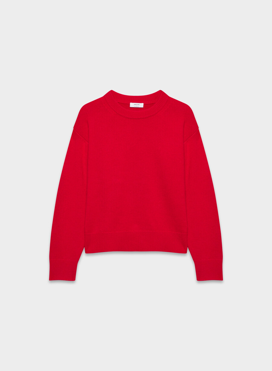 essential cashmere relic tröja blinkande rÖd