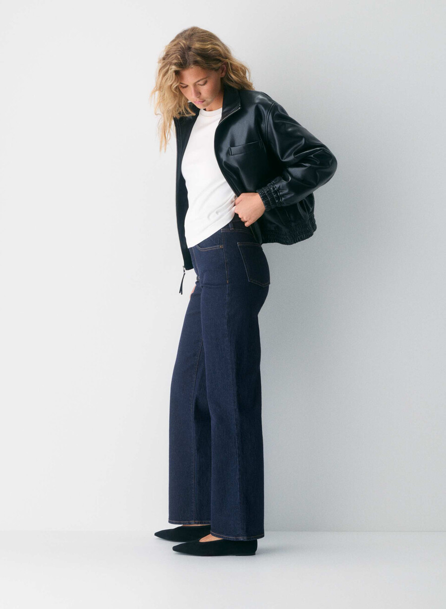 denim forum remy curve-fit hi-rise wide jeans no-stress mÖrkblÅ