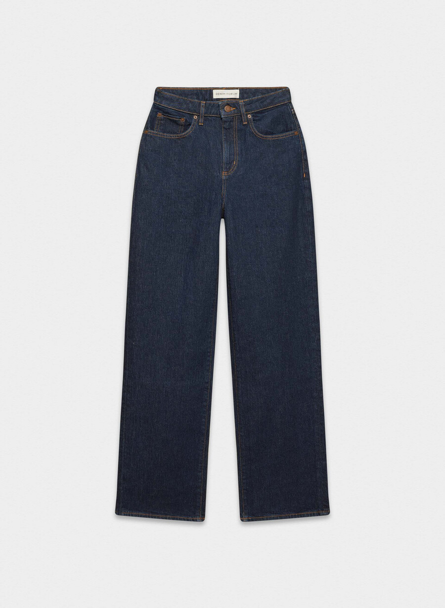 denim forum remy curve-fit hi-rise wide jeans no-stress mÖrkblÅ