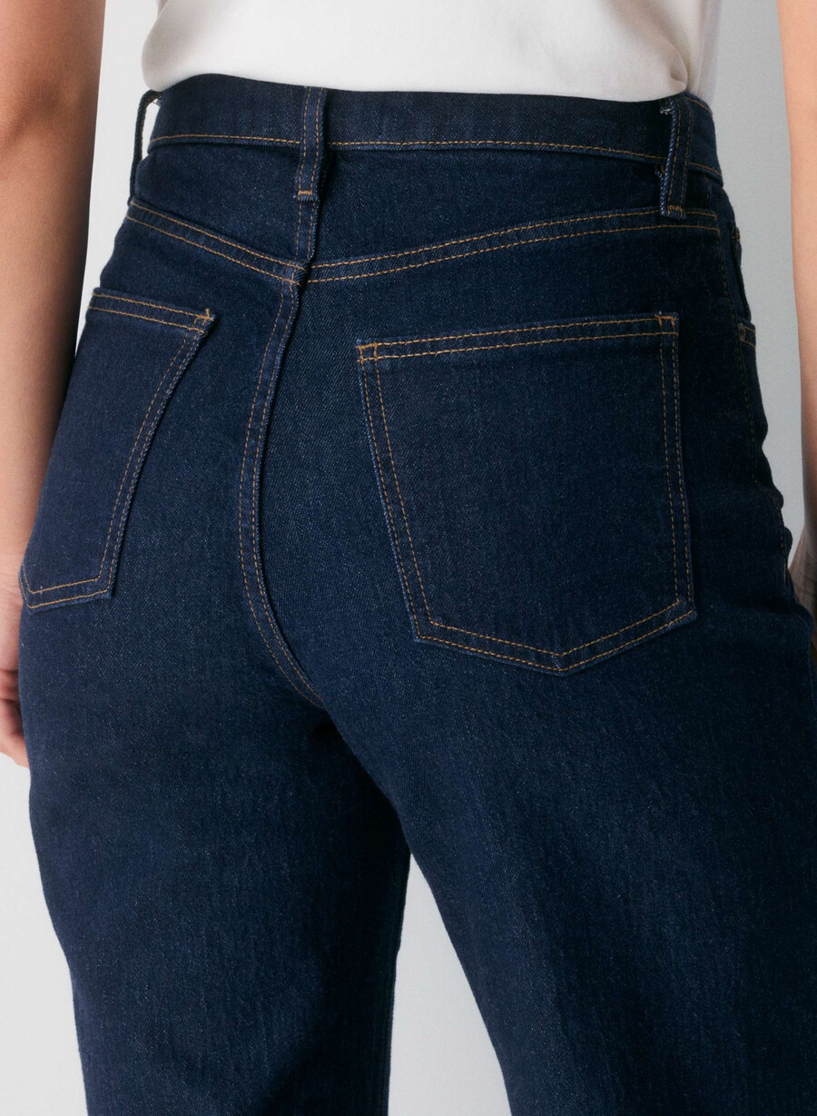 denim forum remy curve-fit hi-rise wide jeans vintage mörkblå