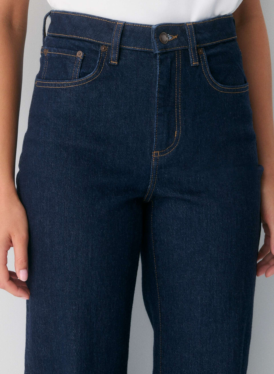 denim forum remy curve-fit hi-rise wide jeans vintage mörkblå