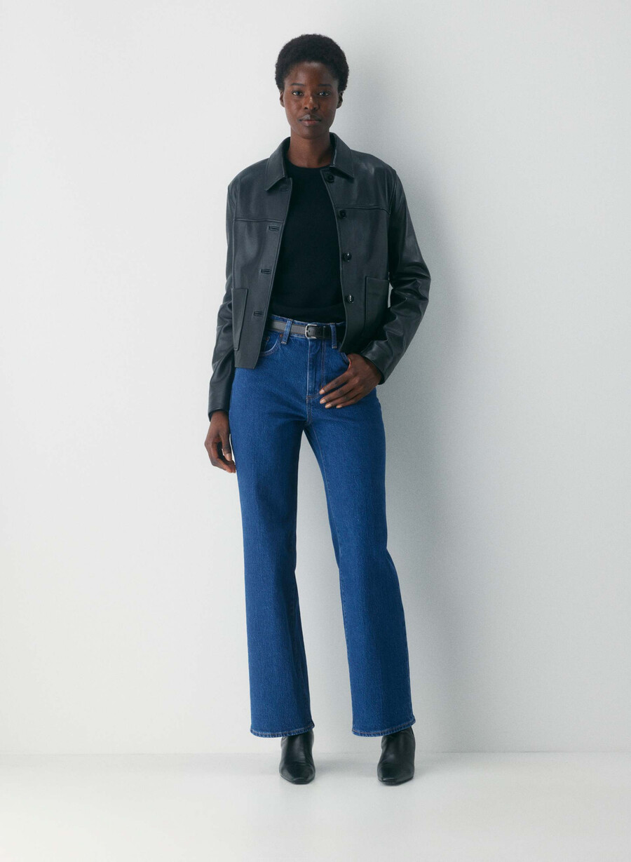 denim forum remy curve-fit hi-rise wide jeans true medium blÅ