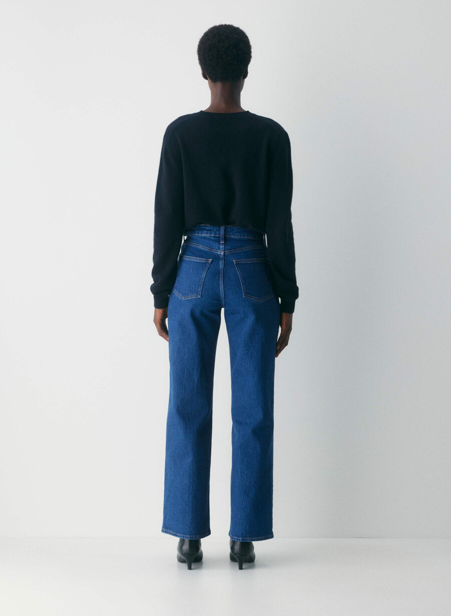 denim forum remy curve-fit hi-rise wide jeans true medium blÅ