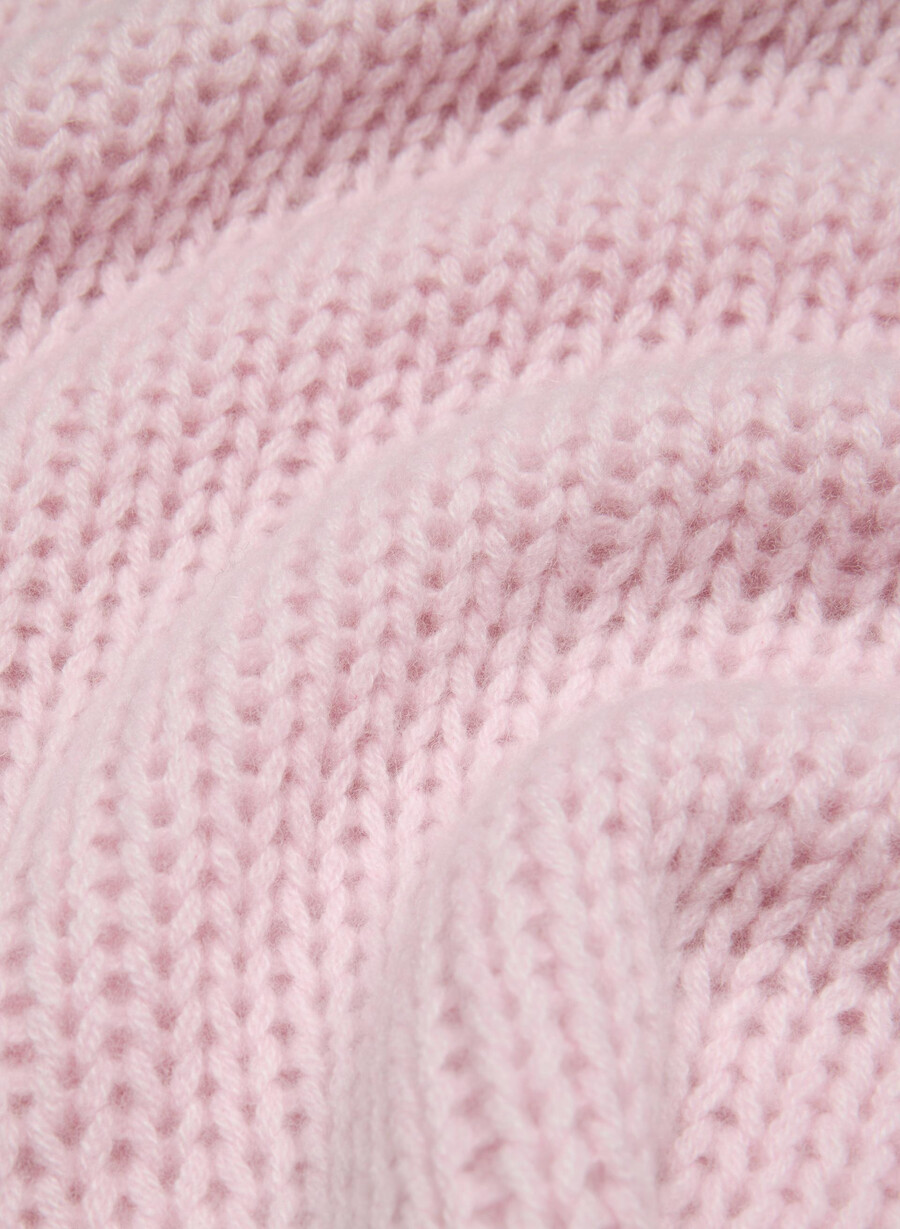 mesh cashmere oversized crew-tröja dusty rosa