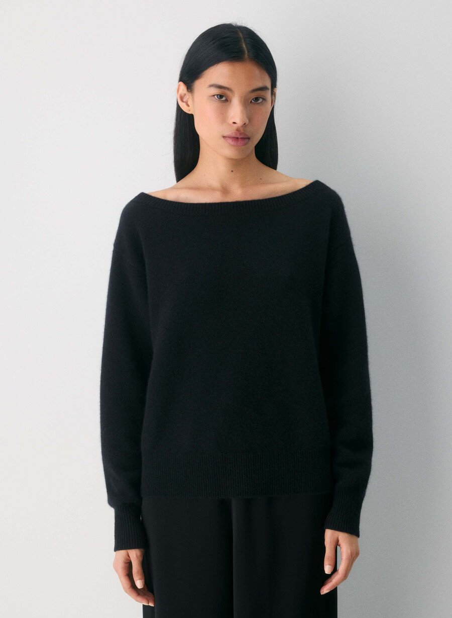 essential cashmere nuance tröja svart
