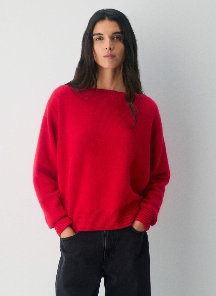 essential cashmere nuance tröja blinkande rÖd