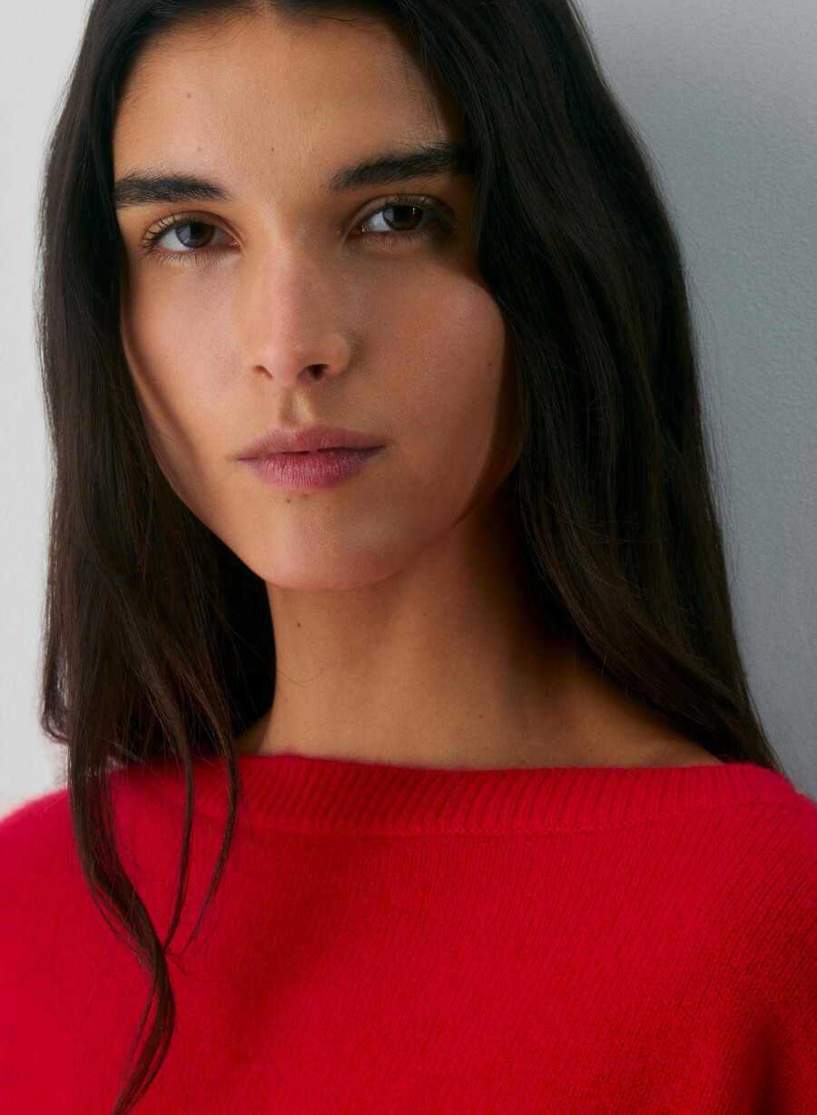 essential cashmere nuance tröja blinkande rÖd