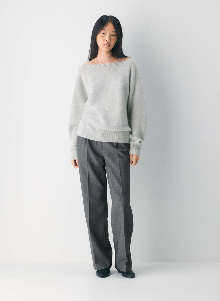 essential cashmere nuance tröja ljunggrå krom