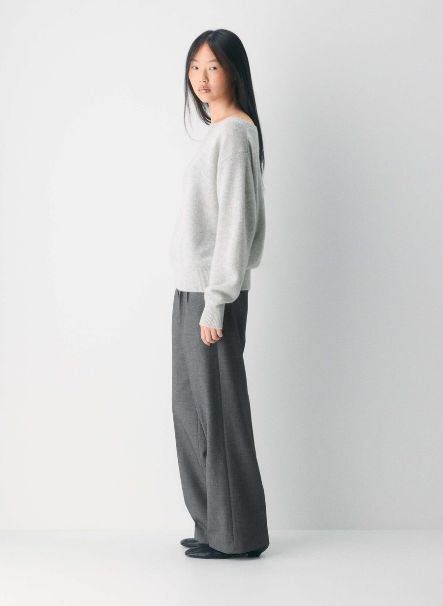 essential cashmere nuance tröja ljunggrå krom