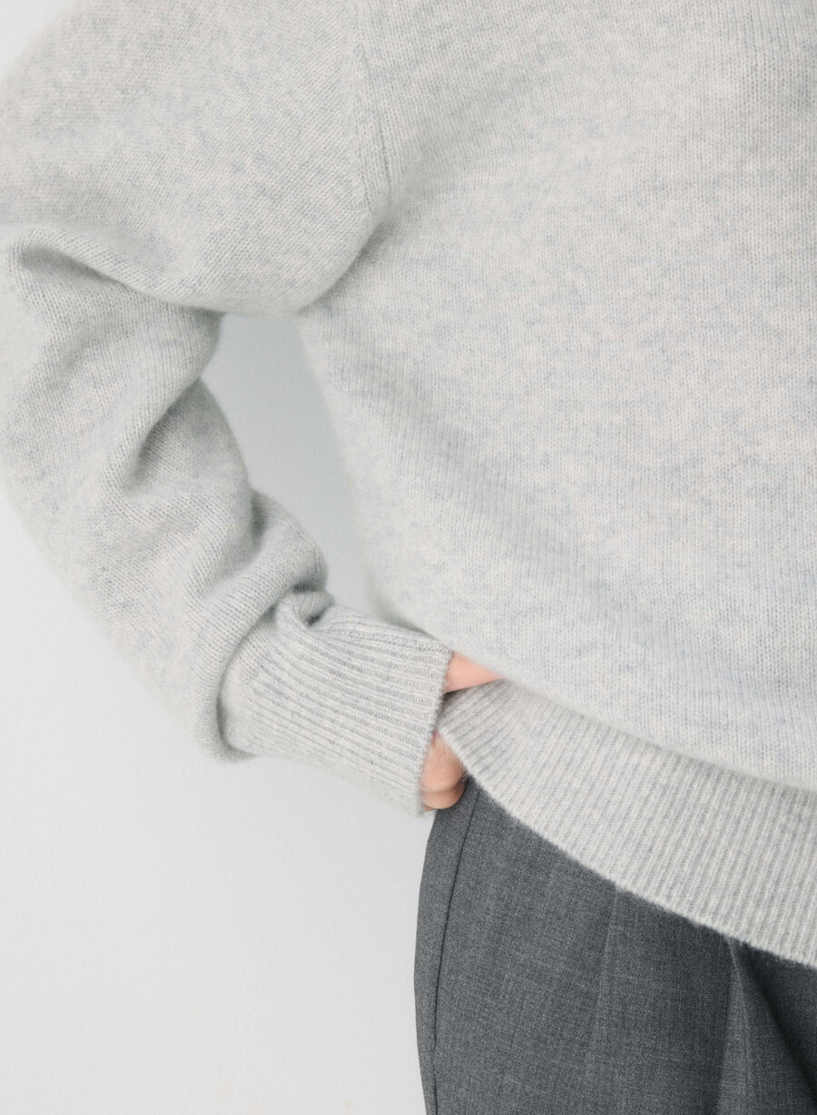 essential cashmere nuance tröja ljunggrå krom