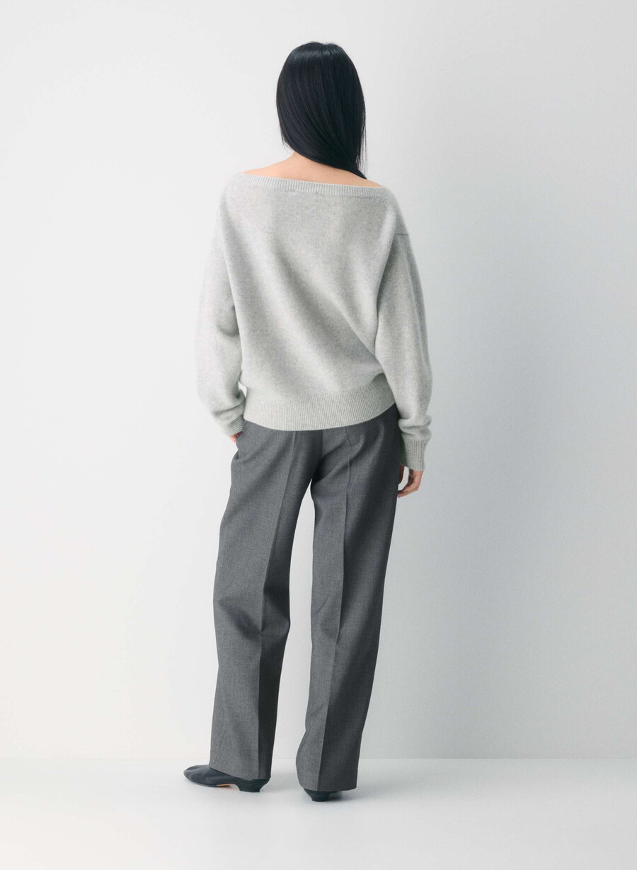 essential cashmere nuance tröja ljunggrå krom