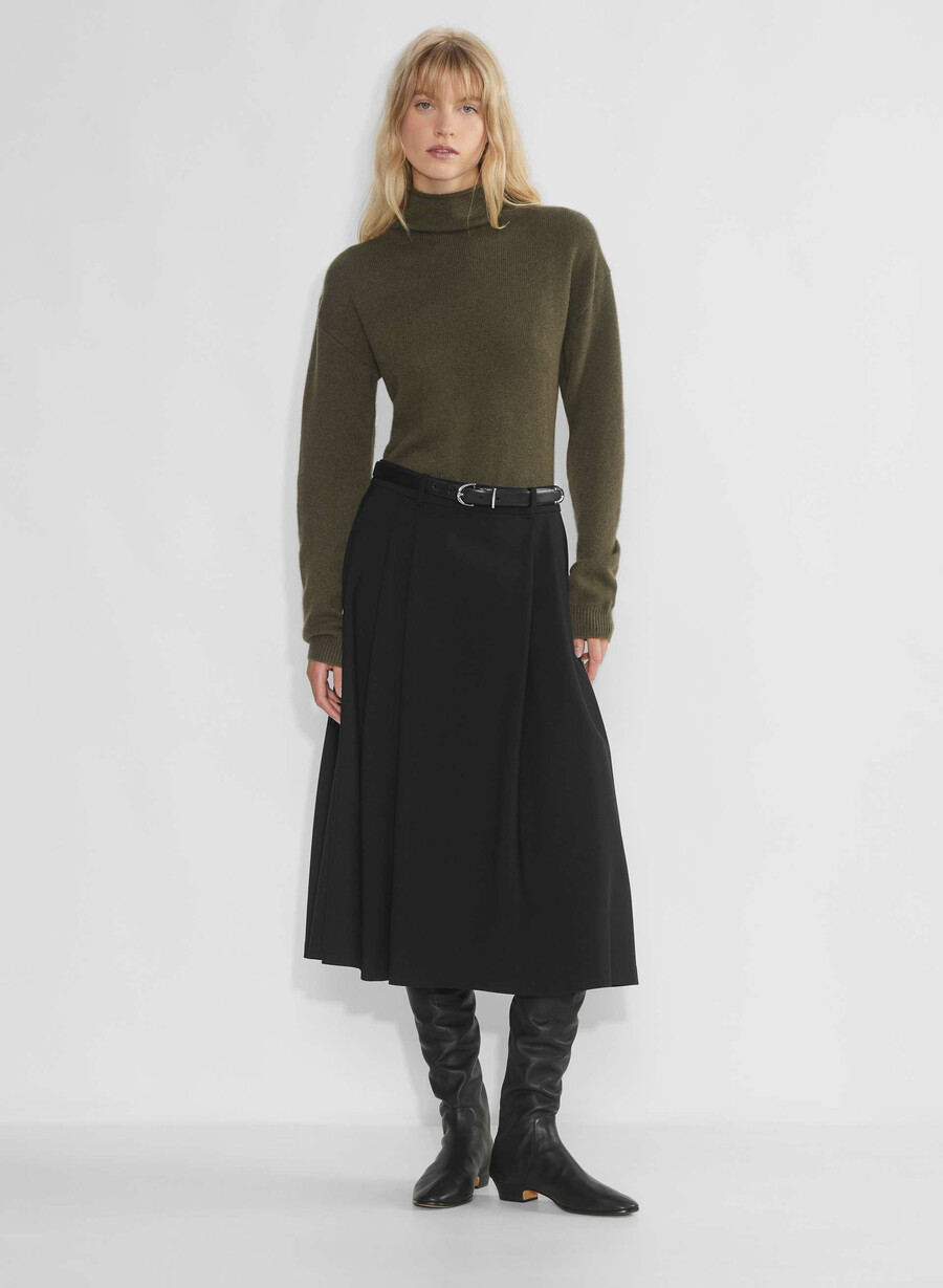 kashmir mockneck-tröja mÖrkoliv