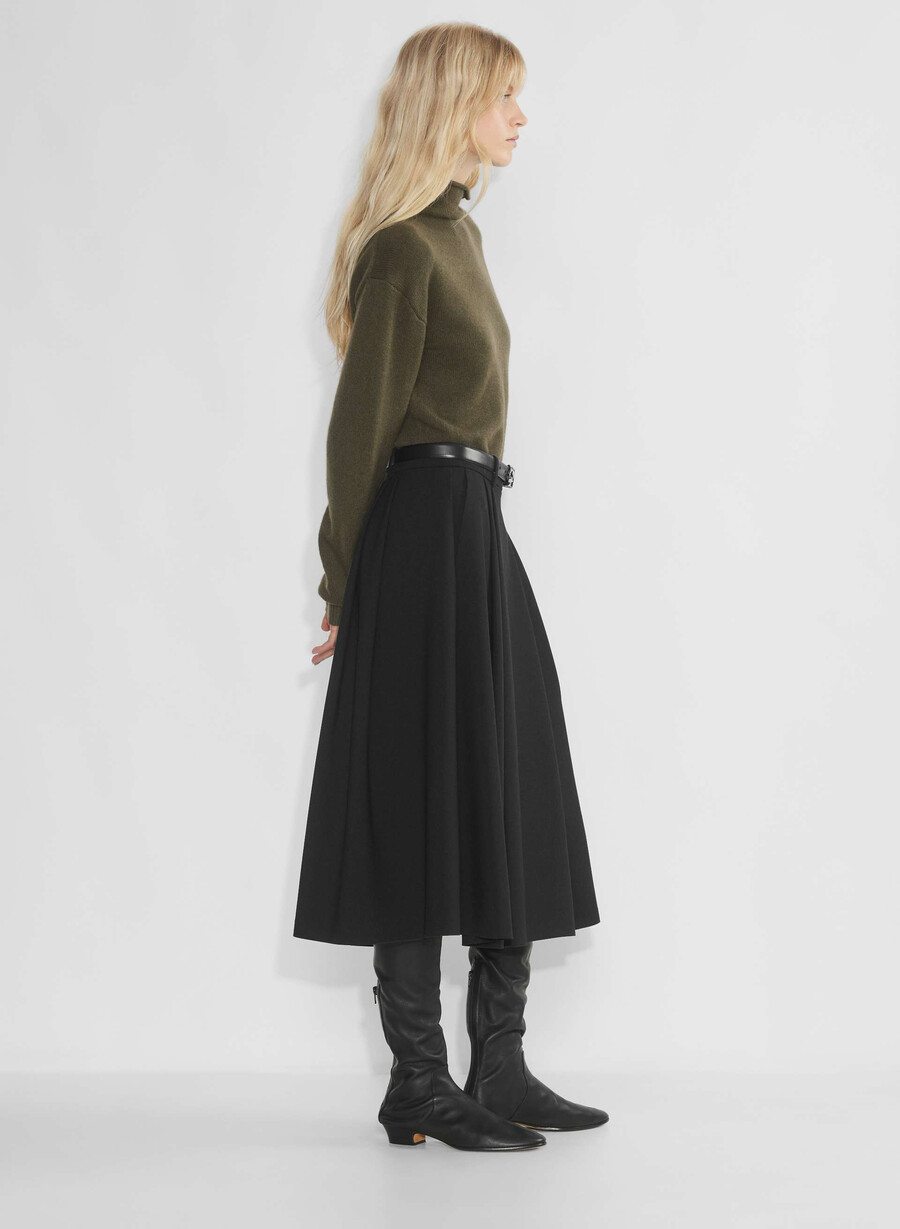 kashmir mockneck-tröja mÖrkoliv