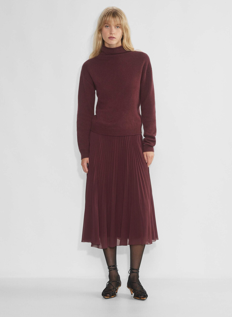 kashmir mockneck-tröja sumac burgundy